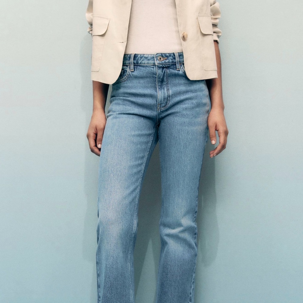 Mango Light Blue Straight Leg Jeans